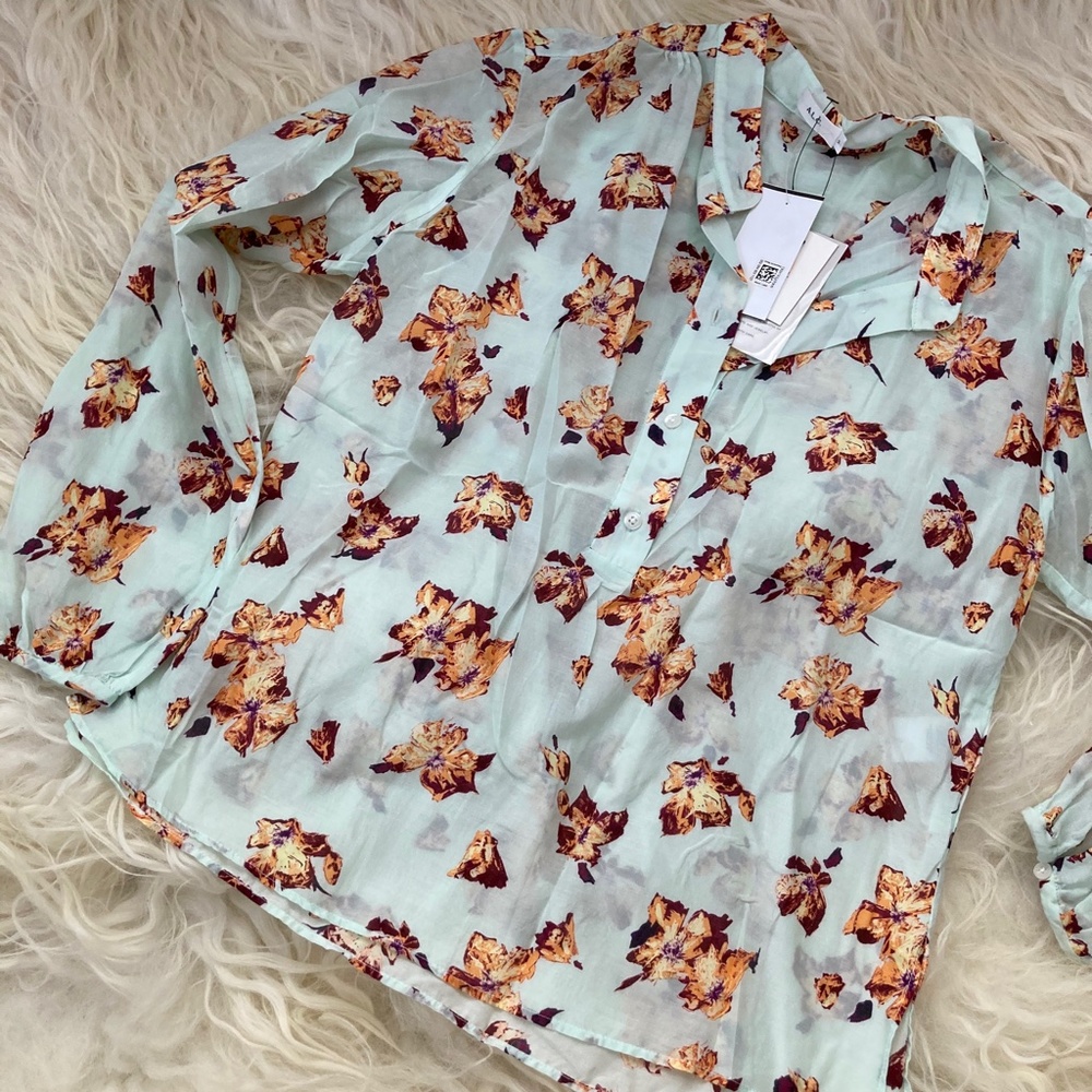 A.L.C. Shira Floral Print Mock Neck Blouse - Picture 5 of 13